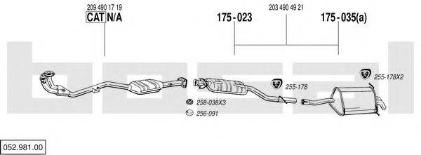 BOSAL 05298100 Система випуску ОГ