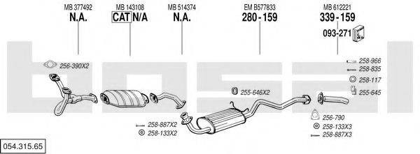 BOSAL 05431565 Система випуску ОГ