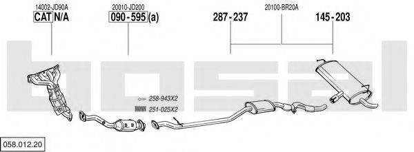 BOSAL 05801220 Система випуску ОГ
