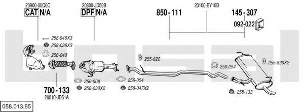 BOSAL 05801385 Система випуску ОГ