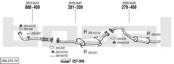 BOSAL 05837070 Система випуску ОГ