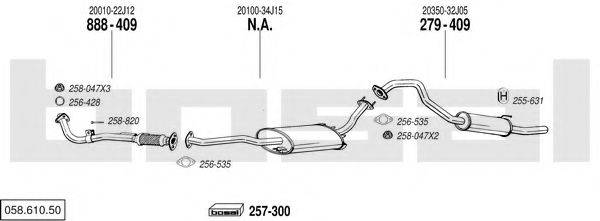 BOSAL 05861050 Система випуску ОГ