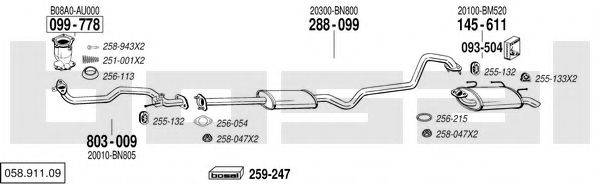 BOSAL 05891109 Система випуску ОГ