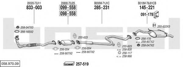 BOSAL 05897009 Система випуску ОГ