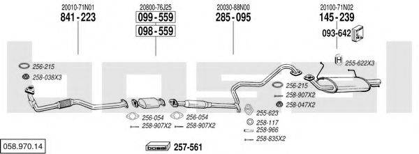 BOSAL 05897014 Система випуску ОГ