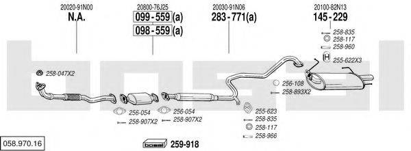 BOSAL 05897016 Система випуску ОГ