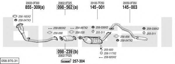 BOSAL 05897031 Система випуску ОГ