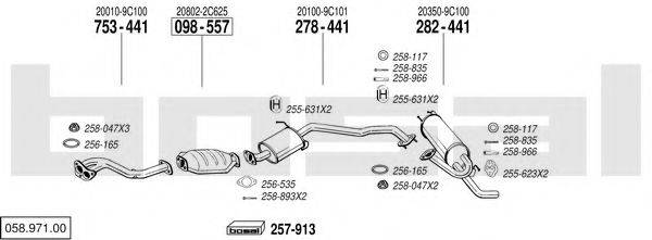 BOSAL 05897100 Система випуску ОГ