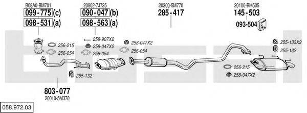 BOSAL 05897203 Система випуску ОГ