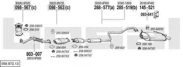 BOSAL 05897213 Система випуску ОГ