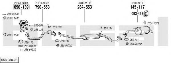 BOSAL 05898003 Система випуску ОГ