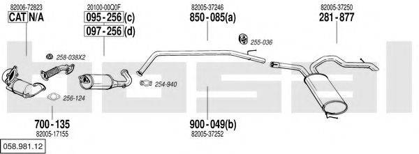 BOSAL 05898112 Система випуску ОГ