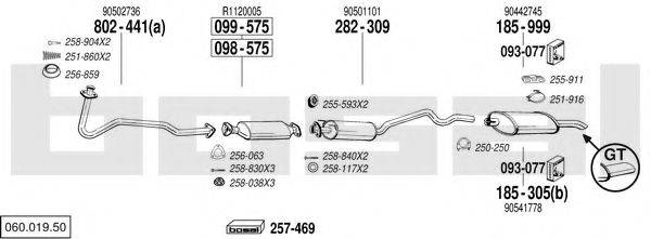 BOSAL 06001950 Система випуску ОГ