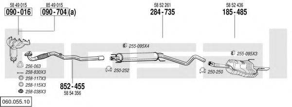 BOSAL 06005510 Система випуску ОГ