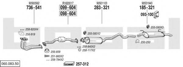 BOSAL 06008350 Система випуску ОГ