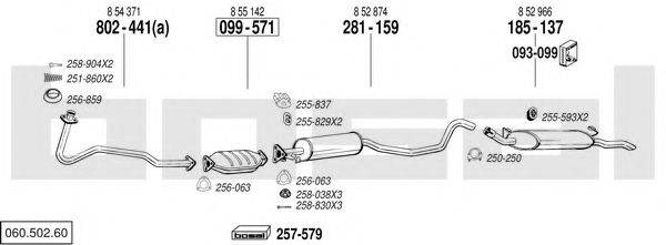 BOSAL 06050260 Система випуску ОГ