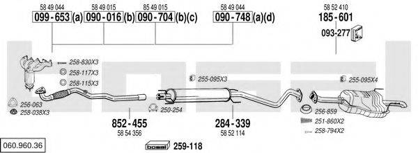 BOSAL 06096036 Система випуску ОГ