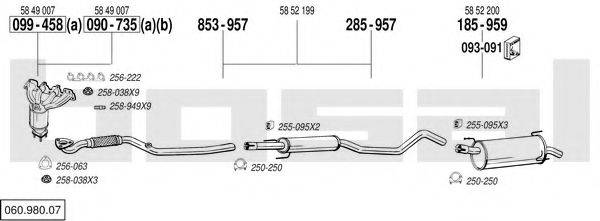 BOSAL 06098007 Система випуску ОГ