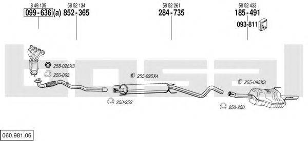 BOSAL 06098106 Система випуску ОГ