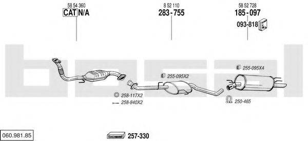 BOSAL 06098185 Система випуску ОГ