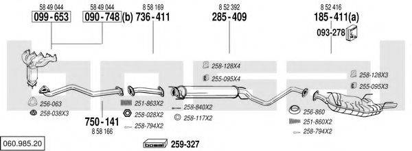 BOSAL 06098520 Система випуску ОГ