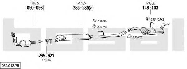 BOSAL 06201275 Система випуску ОГ