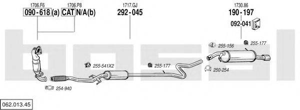 BOSAL 06201345 Система випуску ОГ