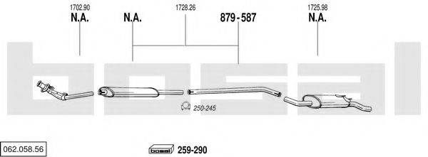 BOSAL 06205856 Система випуску ОГ