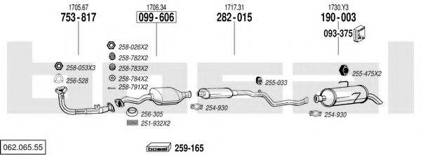 BOSAL 06206555 Система випуску ОГ