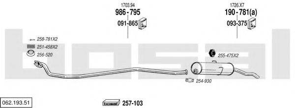 BOSAL 06219351 Система випуску ОГ