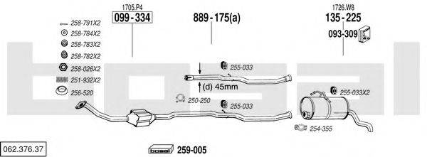 BOSAL 06237637 Система випуску ОГ