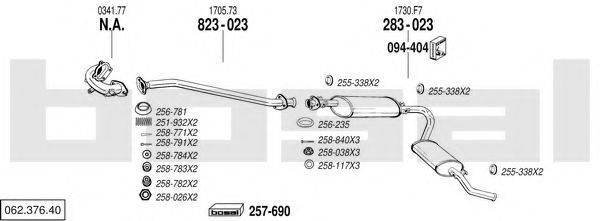 BOSAL 06237640 Система випуску ОГ