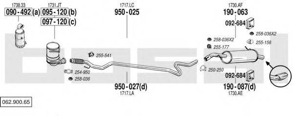 BOSAL 06290065 Система випуску ОГ