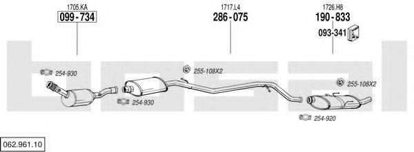 BOSAL 06296110 Система випуску ОГ