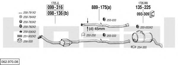 BOSAL 06297008 Система випуску ОГ