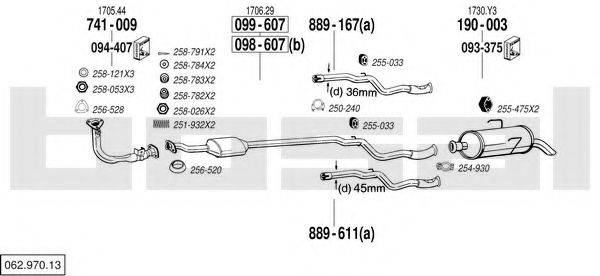 BOSAL 06297013 Система випуску ОГ