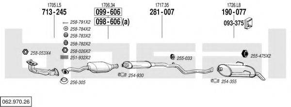 BOSAL 06297026 Система випуску ОГ