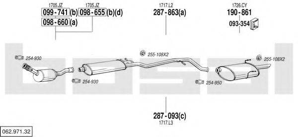 BOSAL 06297132 Система випуску ОГ