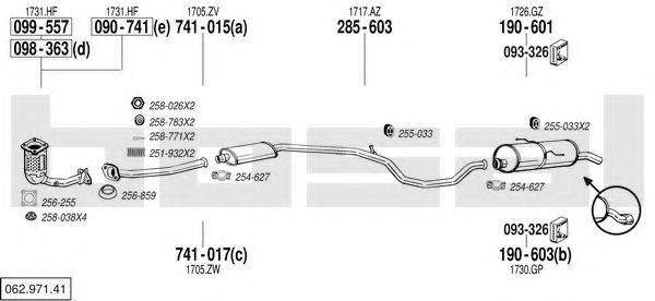 BOSAL 06297141 Система випуску ОГ