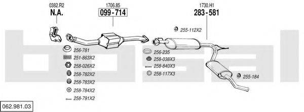 BOSAL 06298103 Система випуску ОГ