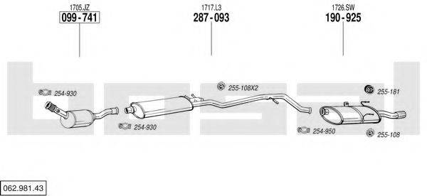 BOSAL 06298143 Система випуску ОГ