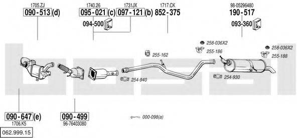 BOSAL 06299915 Система випуску ОГ