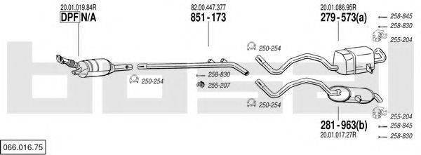 BOSAL 06601675 Система випуску ОГ