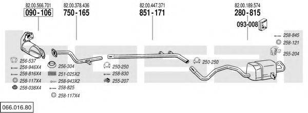 BOSAL 06601680 Система випуску ОГ