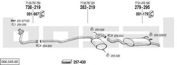 BOSAL 06634565 Система випуску ОГ