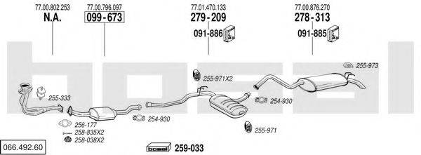 BOSAL 06649260 Система випуску ОГ