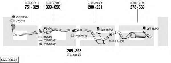 BOSAL 06690001 Система випуску ОГ