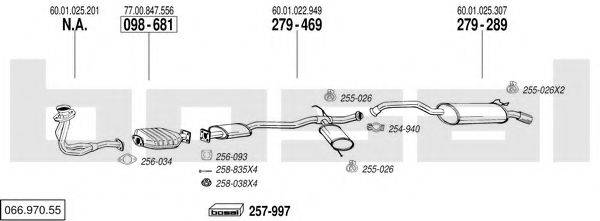 BOSAL 06697055 Система випуску ОГ