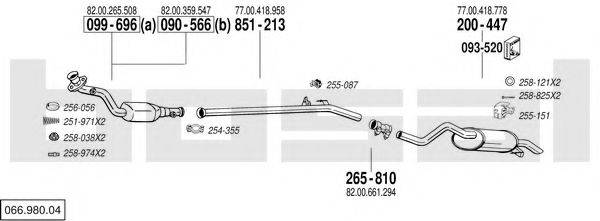 BOSAL 06698004 Система випуску ОГ