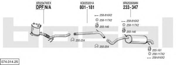 BOSAL 07401425 Система випуску ОГ